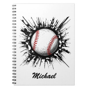 Carnet Balle de Baseball Personnalisée Cassant un Mur