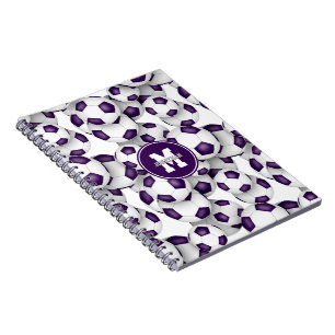 Carnet balle de foot violette motif enfants sports