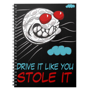 Carnet Balle de golf volante avec lunettes de soleil et c