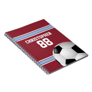 Carnet Balle de soccer Jersey Claret Blue Stripes