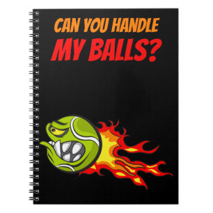 Carnet Balle de tennis volante en flammes avec citation d
