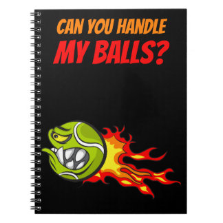 Carnet Balle de tennis volante en flammes avec citation d
