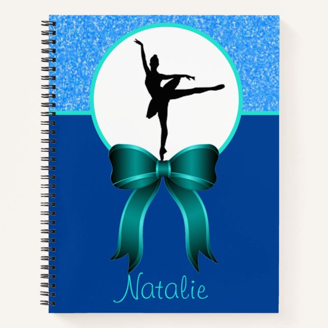 Carnet Ballerina Dance Parties scintillant et Bow (Devant)