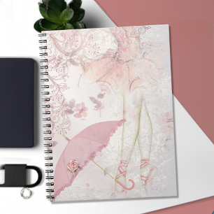 Carnet Ballerina en Pointe Pink Parasol Floral