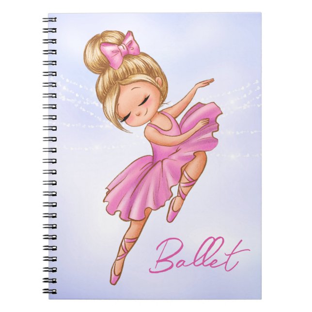 Carnet Ballerina Girl Rose, Violet Jolie Ballet (Devant)
