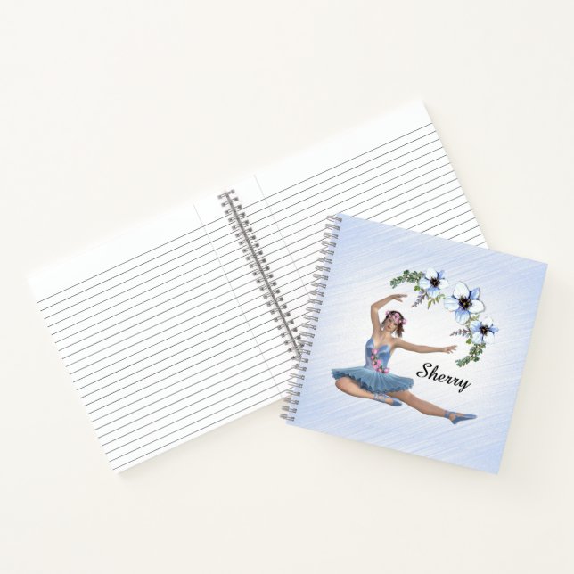 Carnet Ballerine en Bleu Nom Personnel (Intérieur)