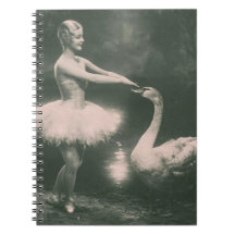 Ballerine et cygne photographie vintage fausse