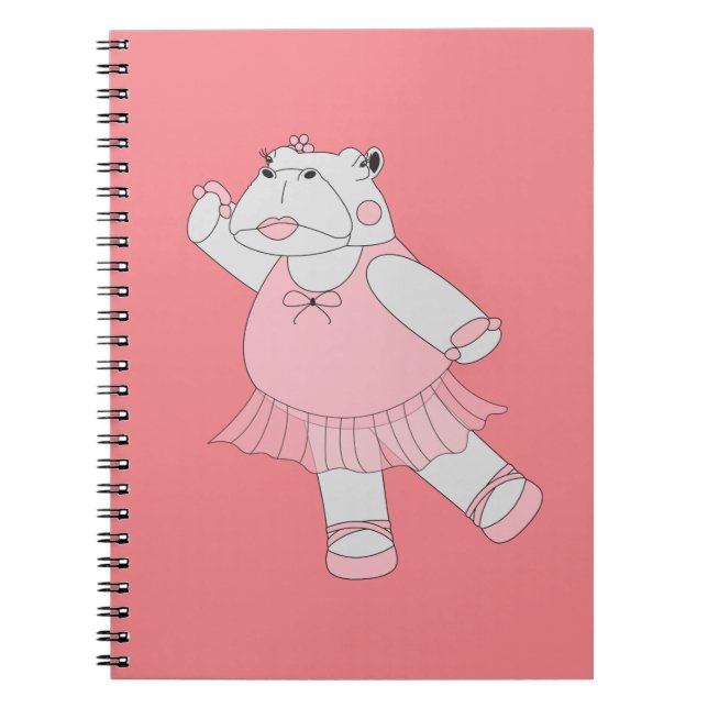 Carnet Ballerine Hippo illusima pêche (Devant)