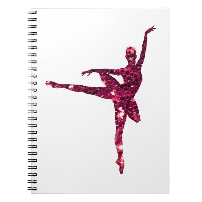 Carnet Ballerine scintillante rose (Devant)