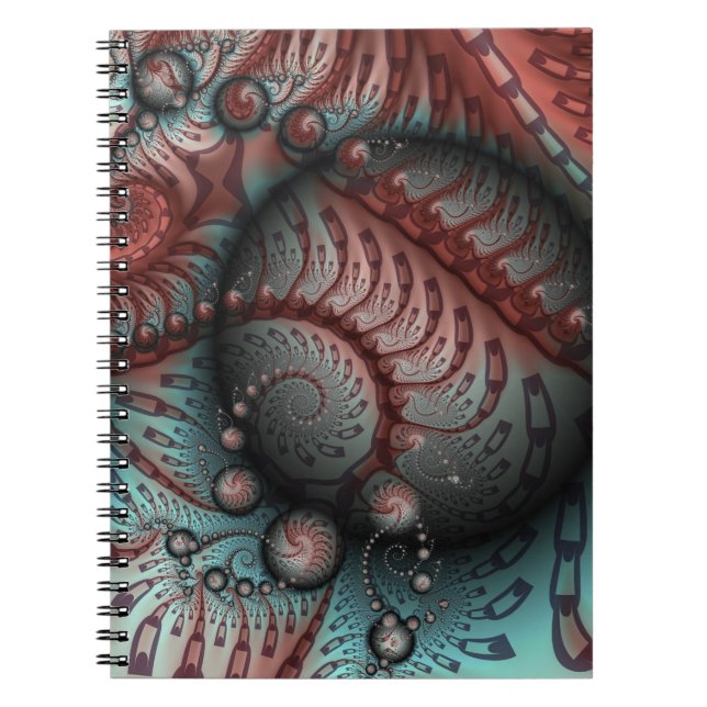 Carnet Balles d'art fractal fantaisiste abstrait Brun Ble (Devant)