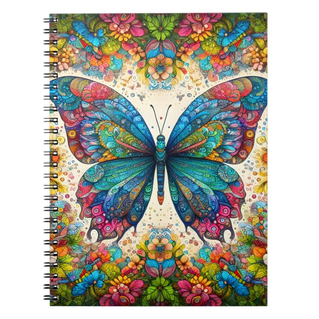 Carnet Ballet arc-en-ciel d'un papillon (Devant)