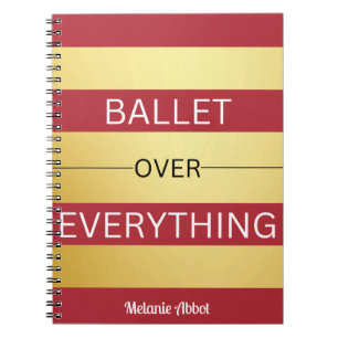 Carnet "BALLET SUR TOUT" BLANC rose & or rayé