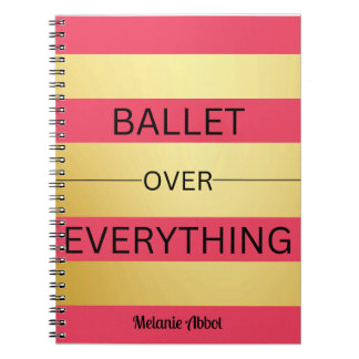 Carnet "BALLET SUR TOUT" Pink & Gold Striped