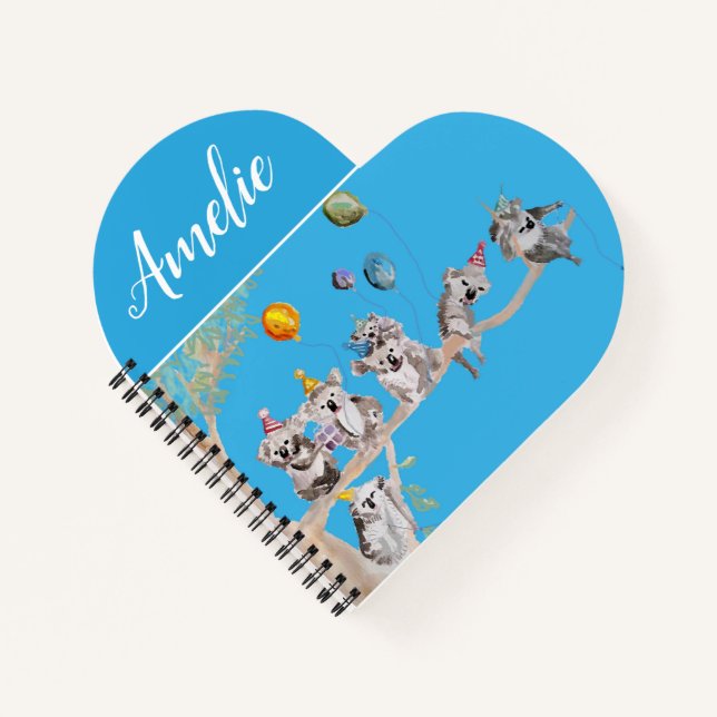 Carnet Ballon de fête d'anniversaire de koala mignon pour (Devant)
