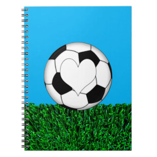 Carnet Ballon de football avec le coeur customizeable
