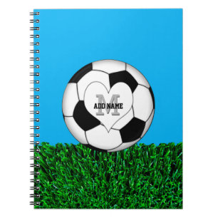 Carnet Ballon de football de monogramme personnalisé