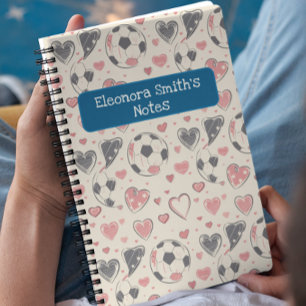 Carnet Ballon de Football et Cœurs d'Amour Enfants Rentre