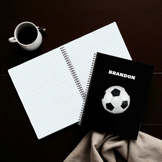 Carnet Ballon de football noir garçons personnalisable av (Créateur téléchargé)