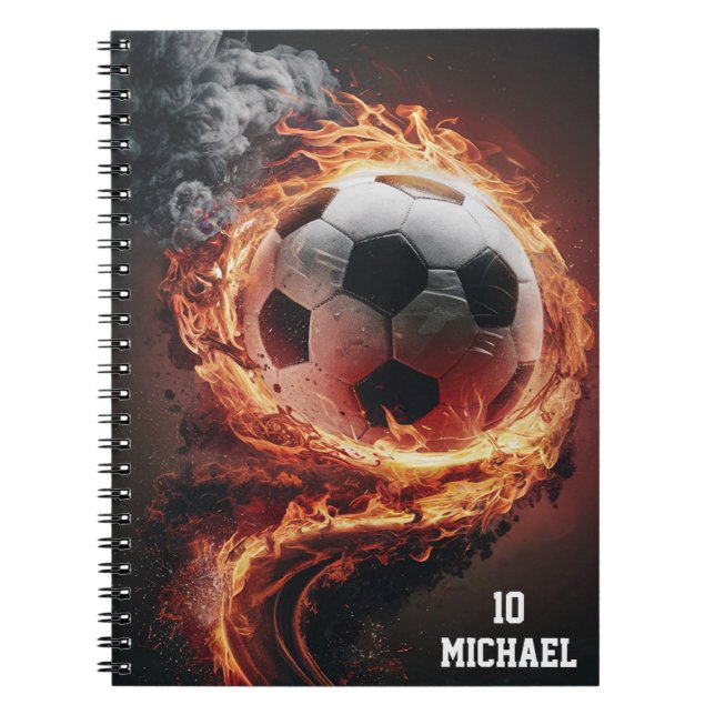 Carnet Ballon de football personnalisé avec nom et numéro (Devant)