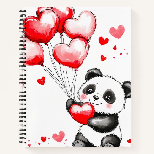 Carnet Ballon Panda Amour dans l'Air (Devant)