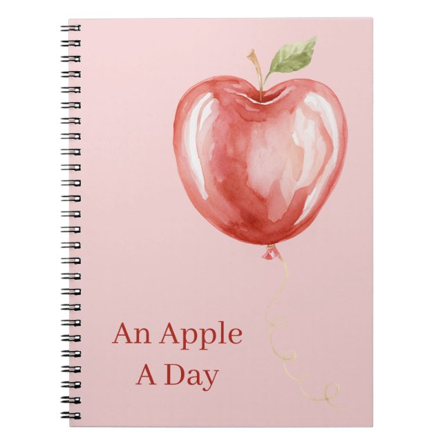 Carnet Ballon Rose Pomme Rouge (Devant)
