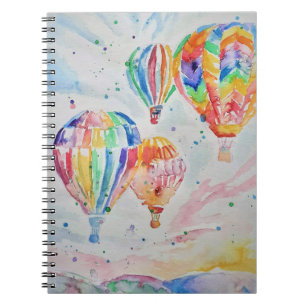 Carnet Ballons à air chaud coloré Aquarelle Peinture No