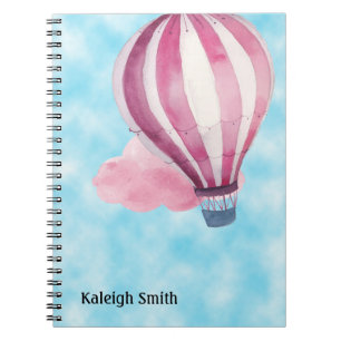 Carnet Ballons à air chaud rouge blanc personnalisé