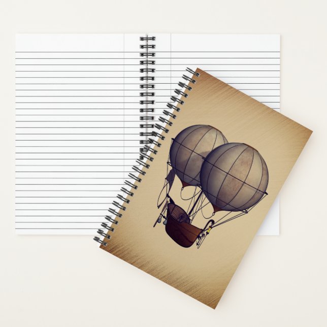 Carnet Ballons à air chaud Steampunk avec bateau (À l'intérieur)