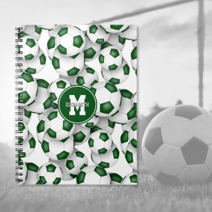 Carnet ballons de foot verts motif enfants sports