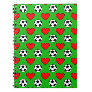 Carnet Ballons De Football Et Coeurs Rouges Dessin