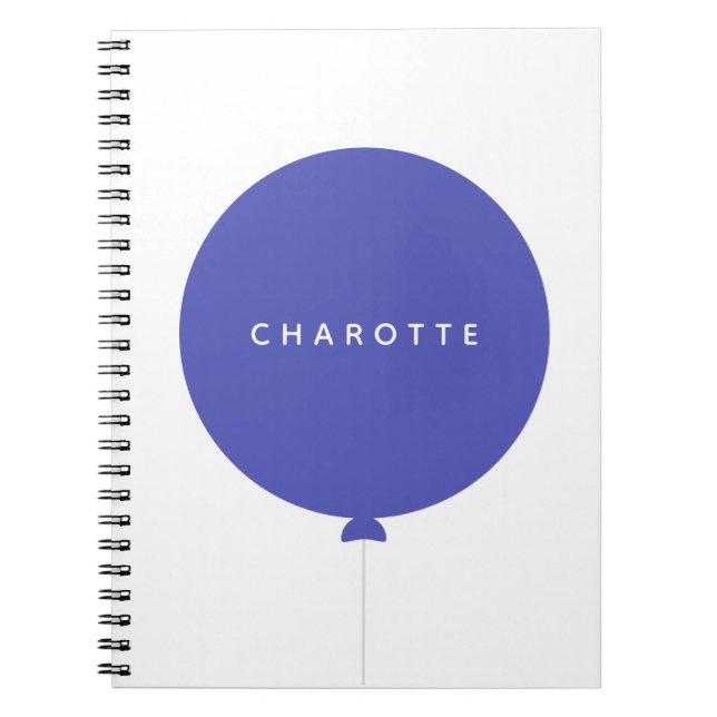 Carnet Balloon moderne | Royal Blue Fun Stylish Nom de te (Devant)