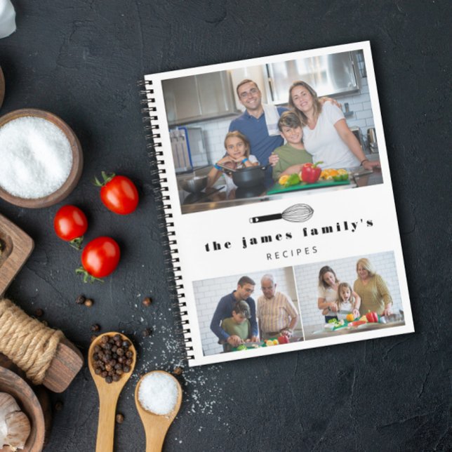 Carnet Balloon noir blanc Whisk Photos Recettes de famill (Créateur téléchargé)