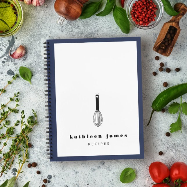 Carnet Balloon Whisk Marine bleu noir blanc (Créateur téléchargé)