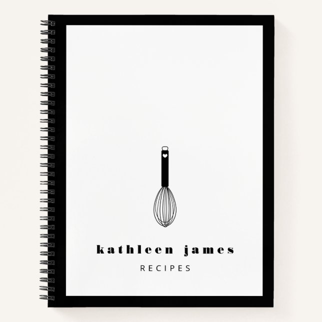 Carnet Balloon Whisk noir blanc (Devant)