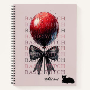 Carnet Ballotte gothique rose Chat noir Coquette Hallowee