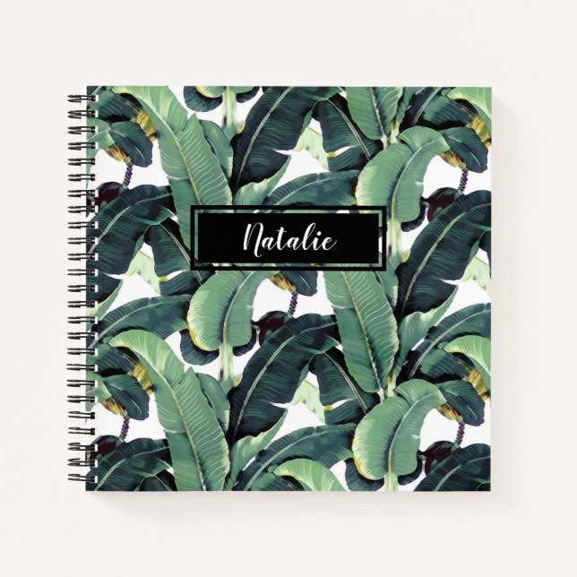 Carnet Banana Feuille Palm Tropical Petit Notebook Spiral (Devant)