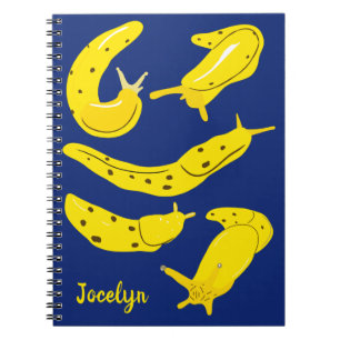 Carnet Banana Slugs Jaune et Bleu Personnalisé