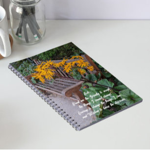 Carnet Banc de jardin de prière de sérénité floral