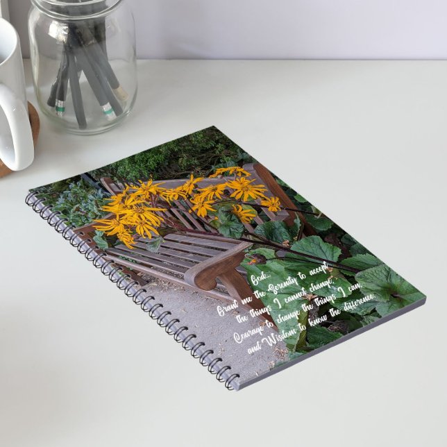 Carnet Banc de jardin de prière de sérénité floral (In Situ)