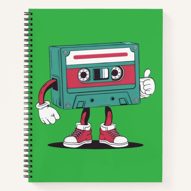 Carnet Bande à cassette rétro. (Devant)