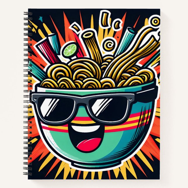 Carnet Bande dessinée de nouilles de ramen mignon drôle (Devant)
