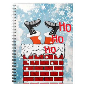 Carnet Bande dessinée drôle Père Noël coincé dans la chem