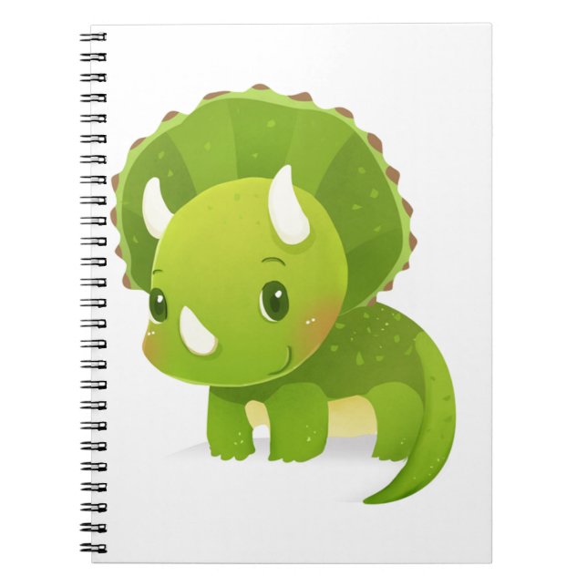 Carnet bande dessinée mignonne de dinosaure de bébé vert (Devant)