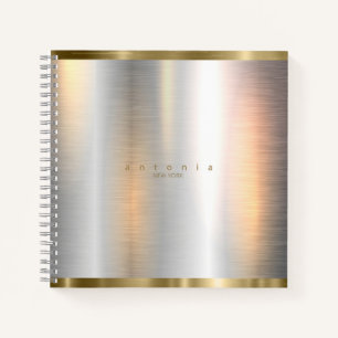 Carnet Bande métallique dorée brossée ID801