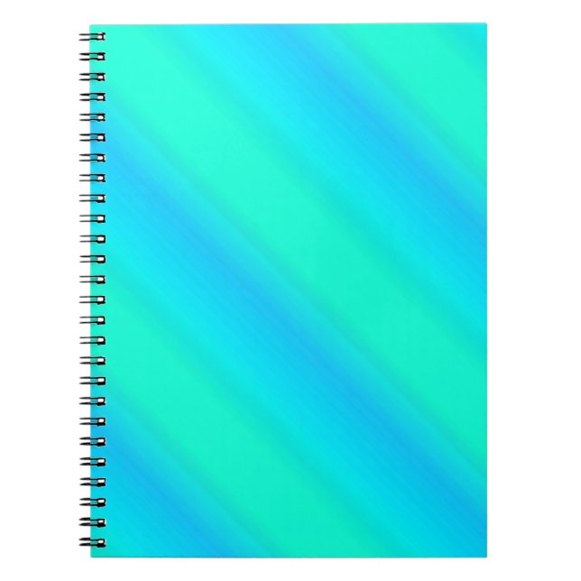 Carnet Bandes aurora - bleu, aqua, turquoise (Devant)
