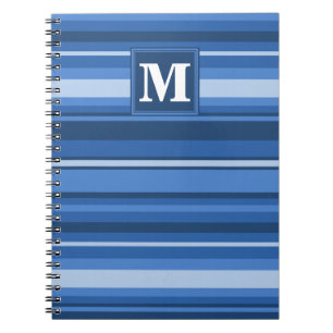 Carnet Bandes bleu monogramme