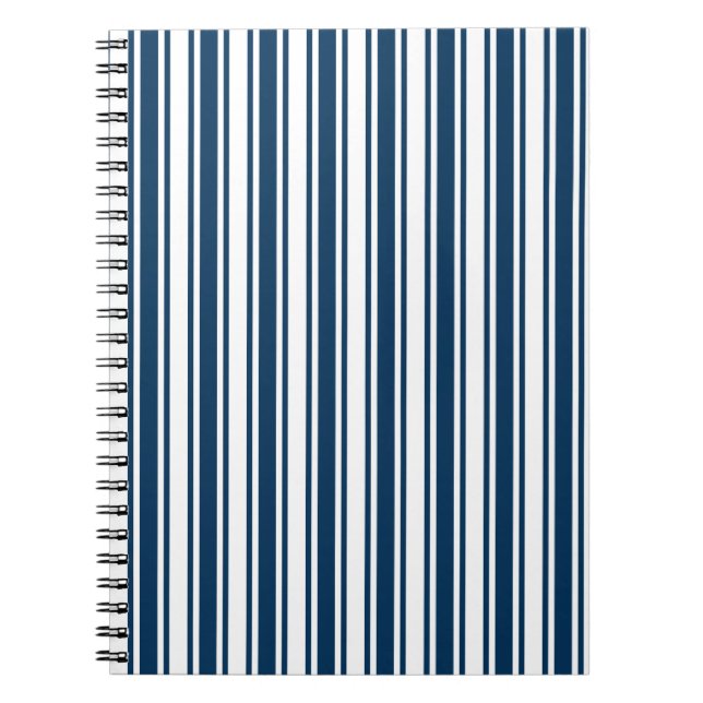 Carnet Bandes de bonbons bleu et blanc marine (Devant)