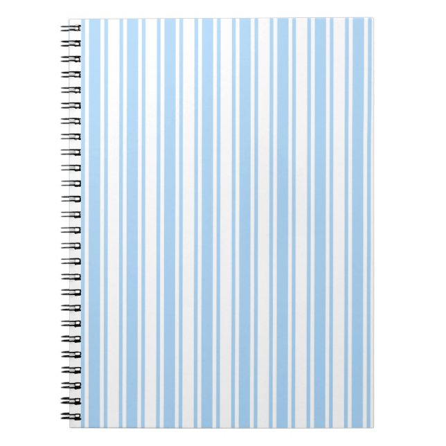 Carnet Bandes de bonbons bleu pâle et blanc (Devant)