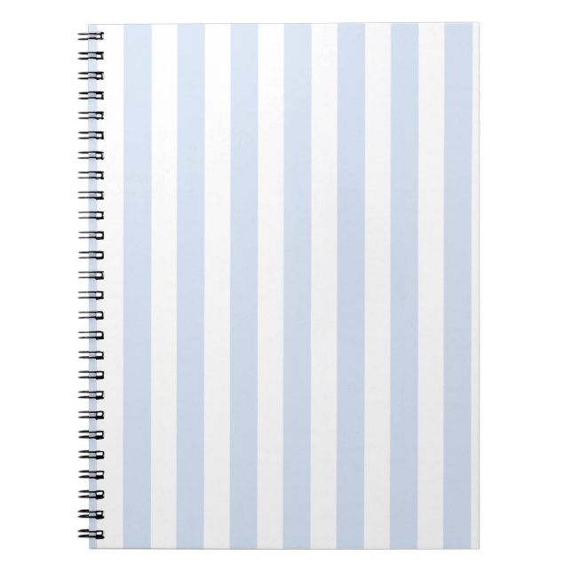 Carnet Bandes de bonbons bleu pâle et blanc (Devant)