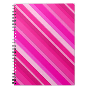 Carnet Bandes de bonbons en couches - rose et fuchsia